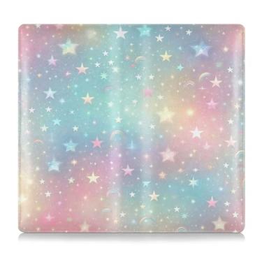 Imagem de Burbuja Suporte para registro de carro e seguro, caixa de luvas de couro arco-íris arco-íris brilhante organizador de documentos carteira acessórios capa