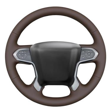 Imagem de MEWANT Capa de volante com costura DIY para Chevrolet Silverado 1500 2014-2018/Suburban 2015-2020/Tahoe 2015-2020/Silverado (2500/3500)/Silverado (4500HD/5500HD/6500HD) 2019-20222