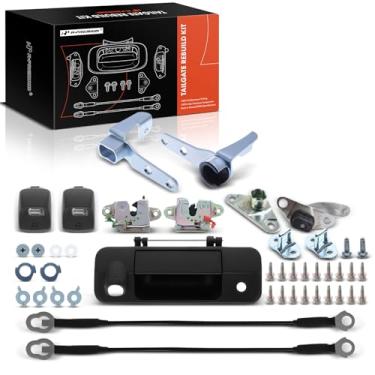 Imagem de A-Premium Kit de reconstrução de porta traseira de 43 peças compatível com Toyota Tundra 2007-2013, cabo de lâmpada de dobradiça da tampa da porta traseira