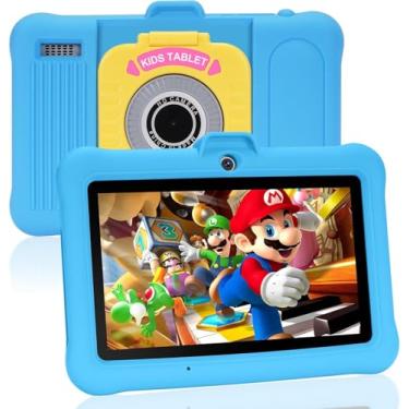 Imagem de SUMTAB Tablet infantil Android de 7 polegadas para crianças (idades 2-14), 8GB RAM 64GB ROM 128GB expansão, software pré-instalado, Bluetooth, WiFi, com capa à prova de choque