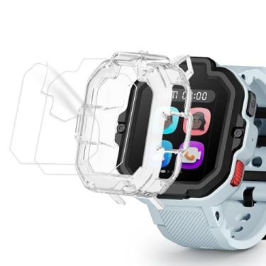Imagem de Capa protetora compatível com TickTalk 5, Lamshaw (2 + 1 pacote) cobertura total de película TPU + capa protetora de silicone à prova de choque compatível com TickTalk 5 (1 capa transparente + 2