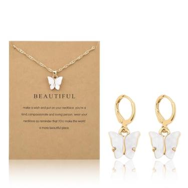 Imagem de Sisadodo Presentes de aniversário de Natal para mulheres, meninas, colares com pingente de borboleta para amigas, filhas e netas, Small, Metal, Sem Pedra Preciosa