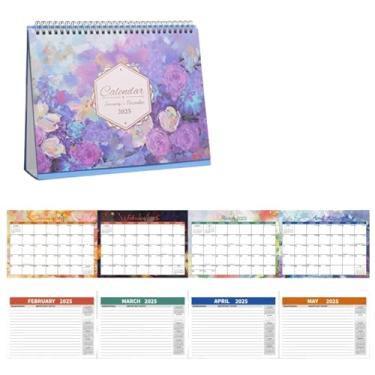 Imagem de CWPJUNDGP Calendário de mesa 2025, cartão perfurado, calendário, plano de aprendizagem, calendário de ornamento de mesa