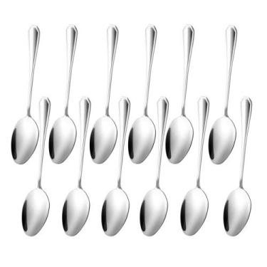 Imagem de Jogo 12 Colheres de Chá Aço Inox Cor Prata Linha Silver Em Casa Tem 12