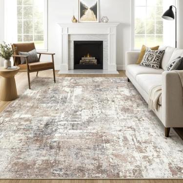 Imagem de Tapete 30,5 x 45,7 cm, sala de estar: lavável extra grande, abstrato, moderno, macio, resistente a manchas, piso interno, antiderrapante, tapete para quarto, berçário, sala de jogos, escritório, sala