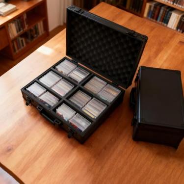 Imagem de TAOPOWER Sports Card Storage Box: Heavy-Duty Aluminum Waterproof Organizer, Holds 2000 Cards/Strong Dividers/Home Display – Christmas Gift for Collectors