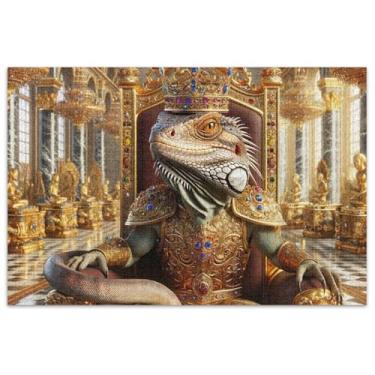 Imagem de Quebra-cabeças engraçados para adultos Lizard King, 1000 peças, pintura colorida, paisagem, jogos, presentes tecnológicos
