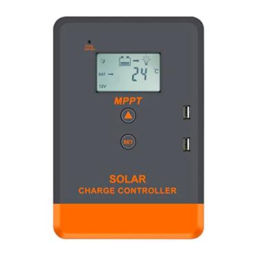 Imagem de Controlador solar de tensão automática de 12V 24Volt Display LCD Regulador de painel solar com luz de fundo Vários modos de controle de carga para de energia residencial Lâmpada (30A)