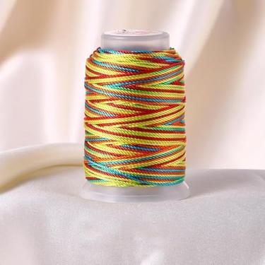 Imagem de Corda de pulseira colorida de 1 mm, fio fino encerado arco-íris resistente para fazer joias, colares, miçangas e artesanato - 50 jardas/rolo (Koi)