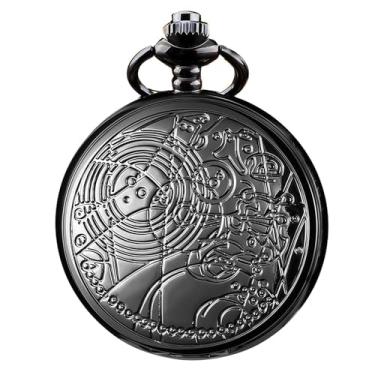 Imagem de DerMacht Relógio de bolso vintage, relógio de bolso de quartzo com corrente, caixa de presente para homens e mulheres, relógios de bolso clássicos para o dia dos pais, aniversário dos namorados e