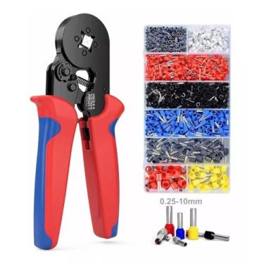 Imagem de Kit de Ferramenta Crimpagem Ferrulas HSC8 6-4A Alicate Alta Dureza com 1250 peças Fio Terminais para Aplicações Fiação Elétrica