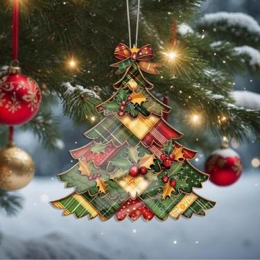 Imagem de Enfeites de Natal, árvore de cristal, enfeites de árvore de Natal feitos à mão, decoração de carro e casa - presentes de Natal, decoração de artesanato em acrílico, ideias de troca de presentes para