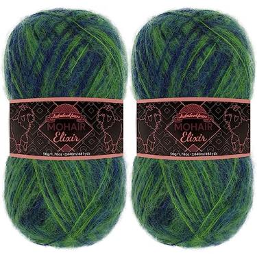 Imagem de JubileeYarn Fio de Elixir Mohair – Mistura de Lã para Bebês 50 g/novelo – Lagoa Azul – 2 novelos
