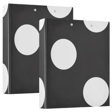 Imagem de Fichário de receitas de bolinhas pretas com 3 anéis, fichário grande com 3 anéis resistentes, 1 pacote de anéis de plástico