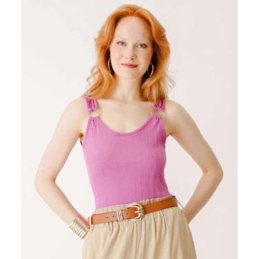 Imagem de Blusa Regata Feminina Canelada Argola Marisa-28035, Lilás, M