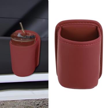 Imagem de Wuyaoyao Suporte de copo grande para porta de carro, suporte de copo de couro com clipe para porta de carros e bolso do banco traseiro, organizador de armazenamento extra para garrafa de água de