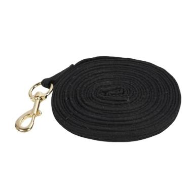 Imagem de Corda de treinamento de cavalo longa, macia e confortável, linha de controle equestre com acessório de cabresto rápido para treinamento de desempenho, tecido de cuidado estável de (Preta)