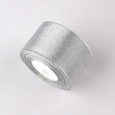 Imagem de Multiuso Largura Diferente 22 M/Rolo Fita Brilhante Artesanato Decoração de Casamento DIY Caixa de Presente Laço Decoração Fita (Prata, Largura 2 cm)