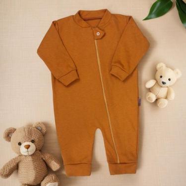 Imagem de Macacão de Bebê em Suedine com Zíper - Era Uma Vez, Caramelo, 3-6M