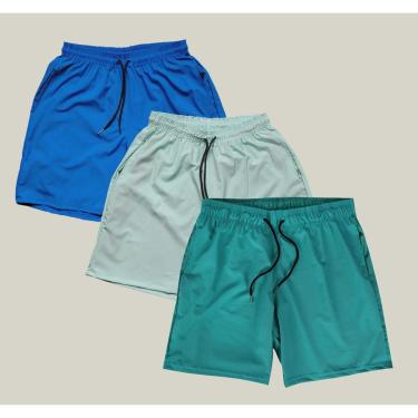 Imagem de Kit 3 Shorts Masculino Elastano WSS Azul e Água-Masculino