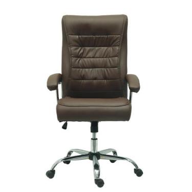 Imagem de Cadeira de Escritório Presidente Base Cromada com Rodinha Fortt Luanda