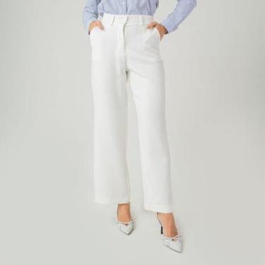 Imagem de Calça susie pantalona alfaiataria feminina - Susie Modas, Branco, M