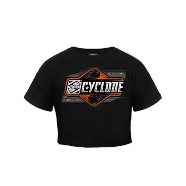 Imagem de Baby Look Cyclone Cropped Roadking Metal, Preto, P