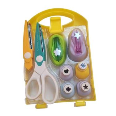 Imagem de oshhni Conjunto de furadores de papel para artesanato infantil, furador multifuncional para fazer álbuns de fotos e projetos DIY.