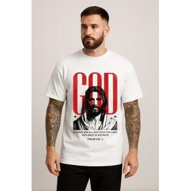 Imagem de Camiseta Masculina Deus Palavra Sagrada Blusa Cristã Expressão Interio