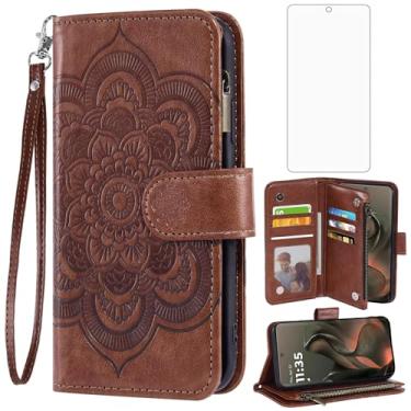 Imagem de Asuwish Capa de celular para Motorola Moto Edge 5G 2025/Edge 60 Fusion 5G Capa carteira com protetor de tela de vidro temperado e porta-cartão de crédito flip flor com suporte celular Moto Edge2025