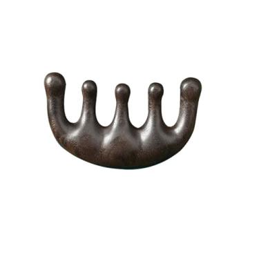 Imagem de Pente de massagem Meridian Pente de cabeça de acupuntura de ponta de madeira sem alça pente de sândalo de dente largo para massagem na cabeça (estilo 8)