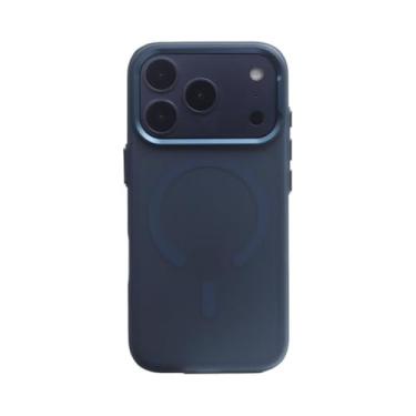 Imagem de Genérico Capa magnética anti-amarelecimento para iPhone 17/17 Air/17 Pro/17 Pro Max, capa translúcida fosca à prova de impactos, íman forte e design fino (azul, 17 Air)