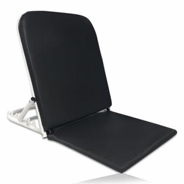 Imagem de Kawachi Encosto cirúrgico ajustável de 6 ângulos para levantamento de pacientes, cadeira de suporte para cama, tecido de malha premium, descanso de costas para armação de metal acamada, cinza e preto