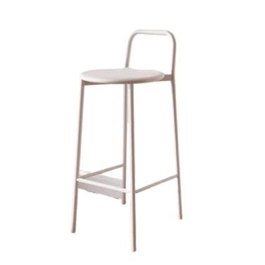 Imagem de x3anggyt5 Cadeira de bar simples para área externa interna com encosto cadeira alta colorida 45 cm (branca)