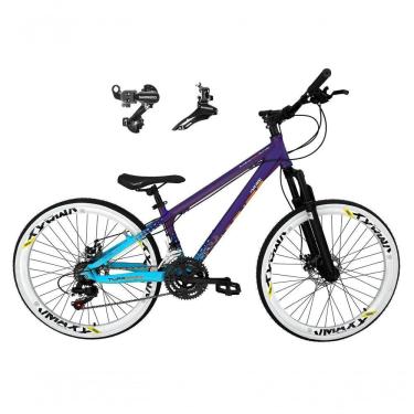 Imagem de Bicicleta Aro 26 Vikingx Tuff X44 Roxo/azul 21v Câmbios Shimano Tz Freio A Disco Aros Vmaxx Brancos