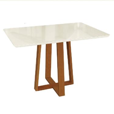Imagem de Mesa De Jantar Elma Para 4 Lugares 120x80cm Kappesberg Carvalho E Off White