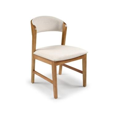 Imagem de Cadeira Suprema Encosto Curvo Em Madeira Cor Freijó Tecido Linho 132, Estrutura Maciça Cores Neutras