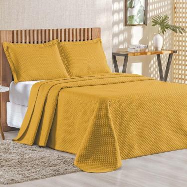 Imagem de Cobre Leito Queen Bouti Mavie Geométrico 180 Fios 3 Peças - Açafrão