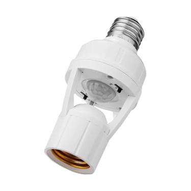 Imagem de Sensor de Movimento Fotocélula Soquete E27 Acionamento Automático de Lâmpadas, Soquete Inteligente com Detecção de Presença para Garagem e Área Externa Corredores (1PCS)