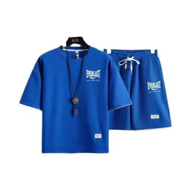 Imagem de Conjunto De Camiseta De Gola Redonda E Calções De Secagem Rápida Para 