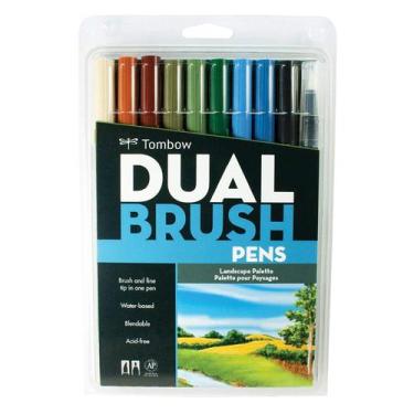 Imagem de Conjunto de 10 Canetas Marcadoras Tombow ABT Dual Brush