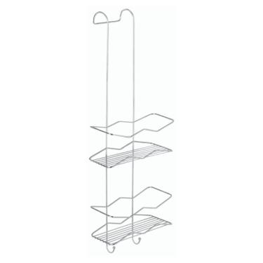 Imagem de Porta Shampoo Duplo Cromado Suporte para Box Sem Furo Organização Banheiro