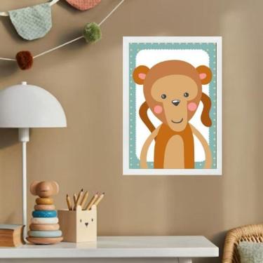 Imagem de Quadro Infantil Safari - Macaquinho 24X18Cm - Com Vidro