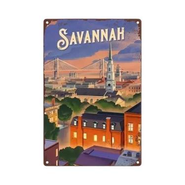 Imagem de Placa Metálica Retrô Temática De Viagem: Veneza, Canadá, Toronto  Pôst