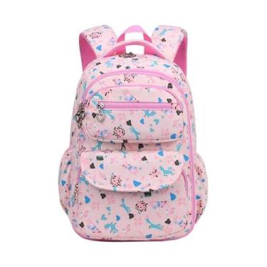 Imagem de Mochila Escolar Feminina LukeSports Grande Reforçada Infantil, Rosa
