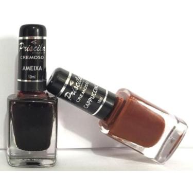 Imagem de ESMALTES PRISCILA AMEIXA E CAPPUCCINO PAR COMBINADO 2 CORES R 8,60 a U