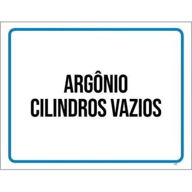 Imagem de Kit 3 Placa Acm Argônio Cilindros Vazios 18X23 Branco - Sinalizo