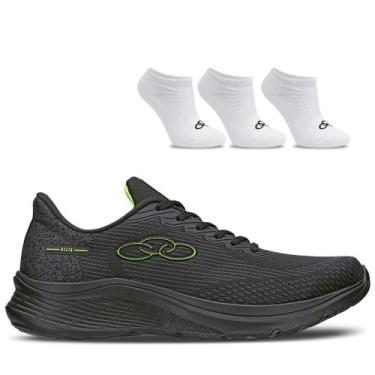 Imagem de Kit 1 Tênis Olympikus Delta e 1 pct c/ 3 pares de meia Cano Invisível,