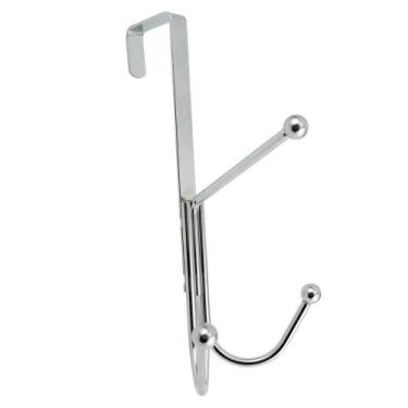 Imagem de Cabide para porta triplo 19,5cm em metal gancho triplo - Toda Casa