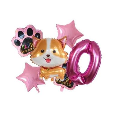 Imagem de Balões De Hélio Corgi Husky 6pcs, Decoração De Festa De Aniversário E 
